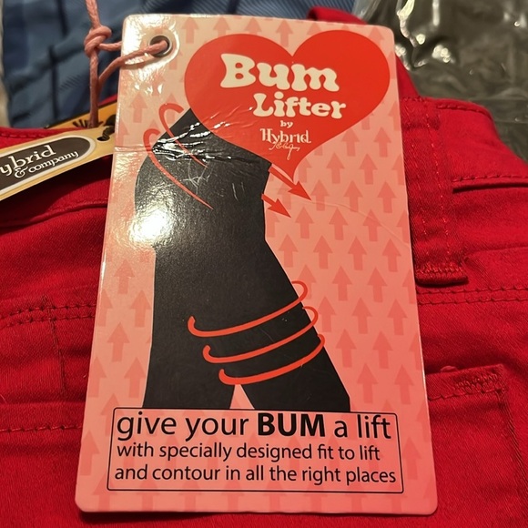 Hybrid & Company Women's Butt Lift Stretch Denim Jeans RED size 13 - Picture 8 of 9